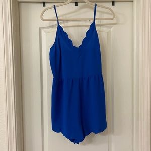 Cobalt Blue Scalloped Romper - Medium